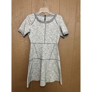 Athleta En Route Back Zipper Knit Fitted‎ Fit Flare Athleisure Travel Dress S